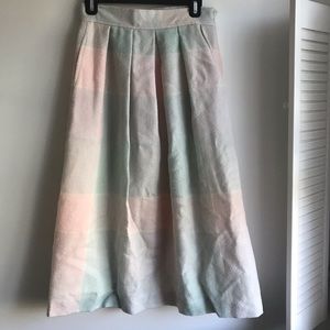 Castelano Vintage Wool Pastel Midi Skirt